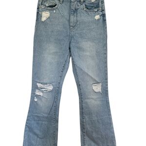 DL1961 Light Blue Distressed Flare Jeans